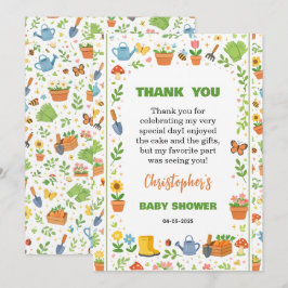 Cartão De Agradecimento Baby in Bloom Garden Baby Shower | Cute Floral