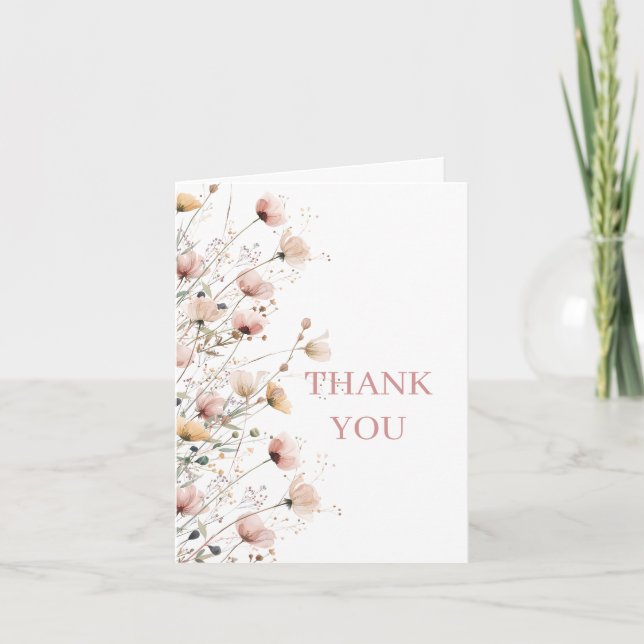 Cartão De Agradecimento baby in bloom girl baby shower thank you card (Frente)
