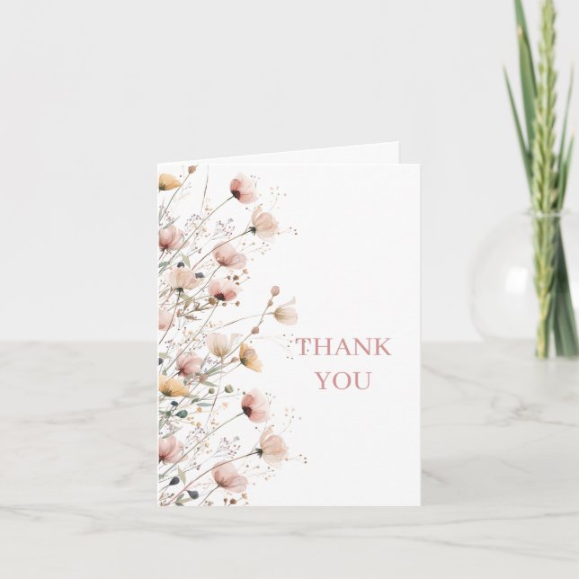 Cartão De Agradecimento baby in bloom girl baby shower thank you card (Frente)