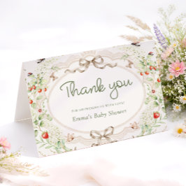 Cartão De Agradecimento Baby in Bloom Rustic Baby Shower Thank You Card