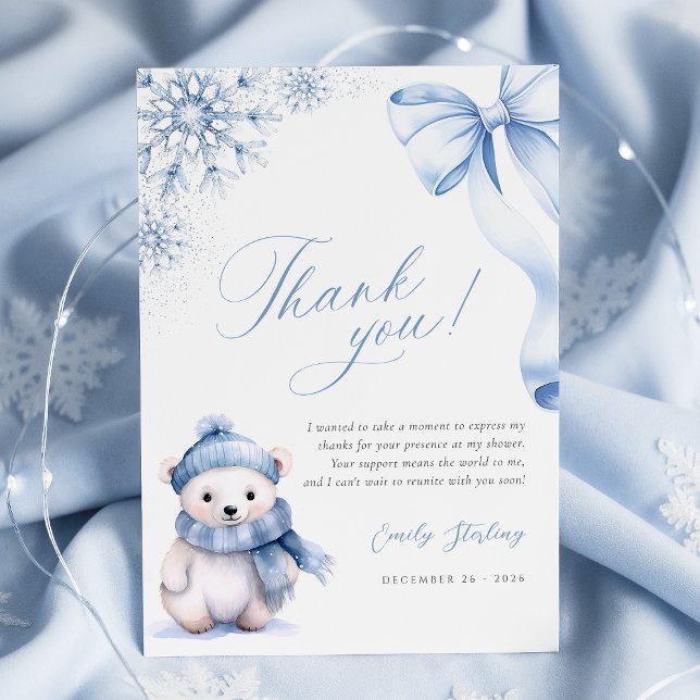 Cartão De Agradecimento Baby It’s Cold Outside Polar Bear Thank You Card (Criador carregado)