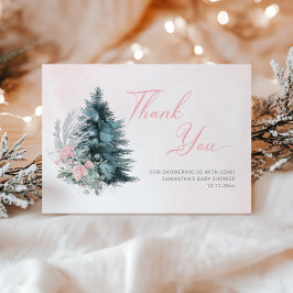 Cartão De Agradecimento Baby its cold outside Pink Silver