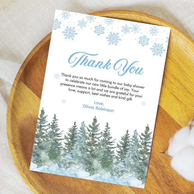 Cartão De Agradecimento Baby It's Cold Outside Winter Baby Shower  (Snowflakes Baby It's Cold Outside Winter Baby Shower Thank You Card    )
