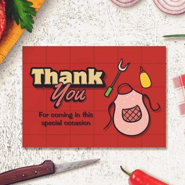 Cartão De Agradecimento Baby-Q Shower - BBQ Thank You Card (Baby-Q Shower - BBQ Thank You Card)