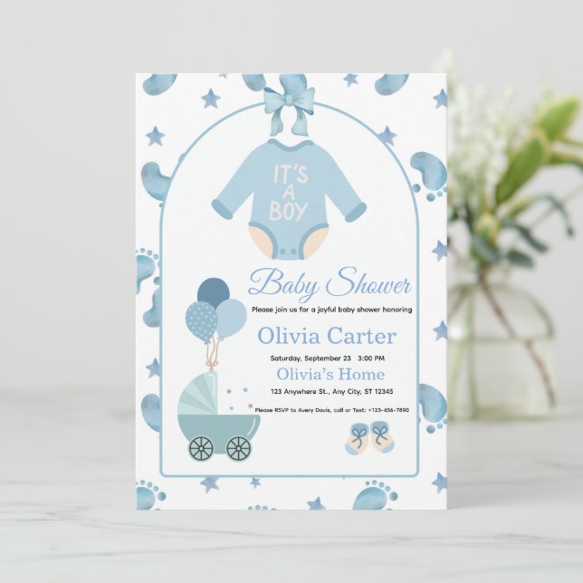 Cartão De Agradecimento Baby Shower Invitation (Em pé/Frente)