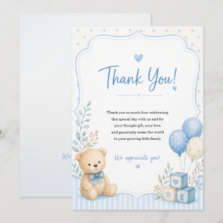 Cartão De Agradecimento Baby shower thank you card