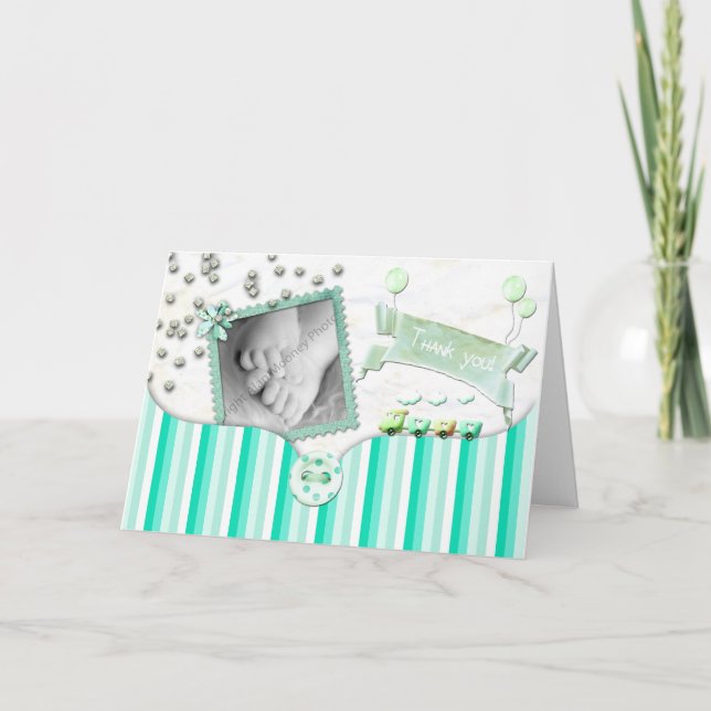 Cartão De Agradecimento Baby shower Thank you card (Frente)