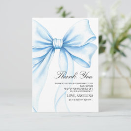 Cartão De Agradecimento  Baby Shower Thank You Cards Blue Bow.