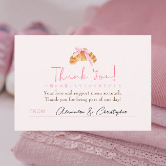 Cartão De Agradecimento Baby Shower Thank You Coquette Croissant