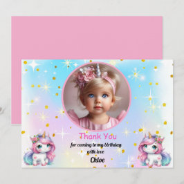 Cartão De Agradecimento Baby Unicorn Birthday Thank You Cards!