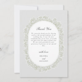 Cartão De Agradecimento Baby's Breath Monogram Gypsophila Floral Wedding