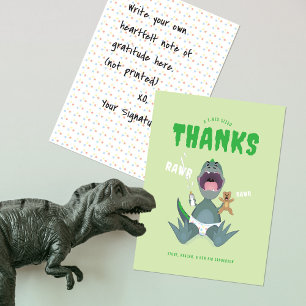Cartão De Agradecimento Babysaurus T-rex Verde