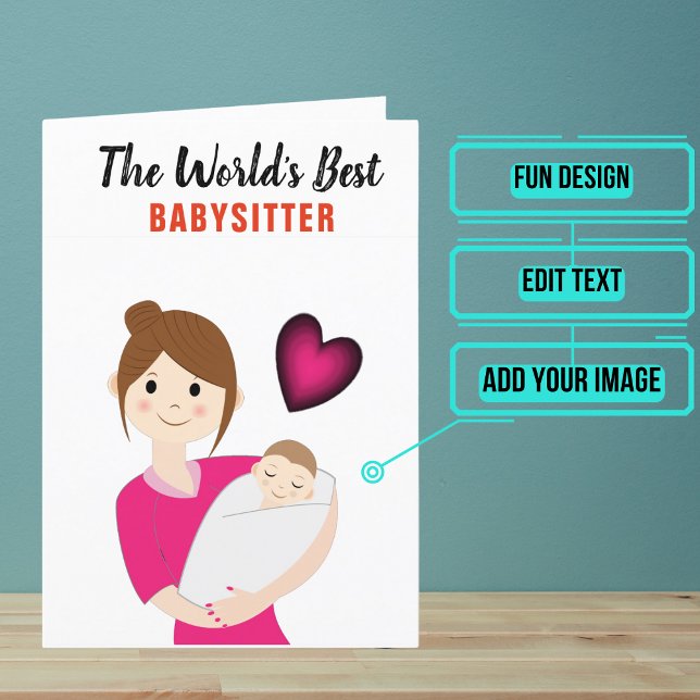 Cartão De Agradecimento Babysitter (Show your babysitter that you dearly appreciate her.)