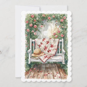 Cartão De Agradecimento Balanço Vintage Rose com Charme de Colcha