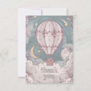 Cartão De Agradecimento Balão de Ar Quente Celestial Simples