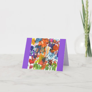 Cartão De Agradecimento Balão de Ar Quente sobre Pintura de Flores