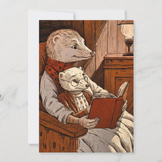 Cartão De Agradecimento Balas lendo um livro