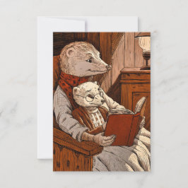 Cartão De Agradecimento Balas lendo um livro