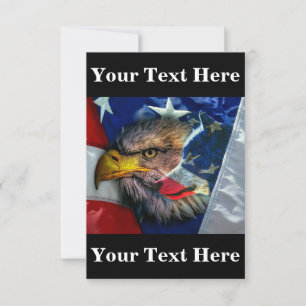 Cartão De Agradecimento Bald Eagle Wolf American Flag