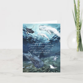 Cartão De Agradecimento Baleia Beluga Oceano | Foto Obrigado