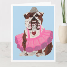 Cartão De Agradecimento Ballerina Bulldog