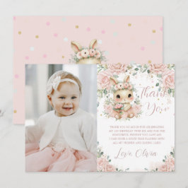Cartão De Agradecimento Ballerina Bunny Rabbit 1st 2nd 3rd Birthday Photo