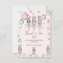 Cartão De Agradecimento Ballerinas de Natal de Inverno Menina Aniversário