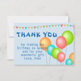 Cartão De Agradecimento Balões Coloridos Aniversário Infantil
