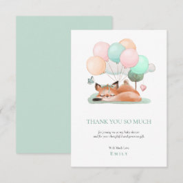 Cartão De Agradecimento Balões de Raposa Cachorro Chá de fraldas de Teto