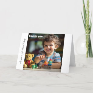 Cartão De Agradecimento Balões de Urso de Pelúcia Foto de Aniversário Infa