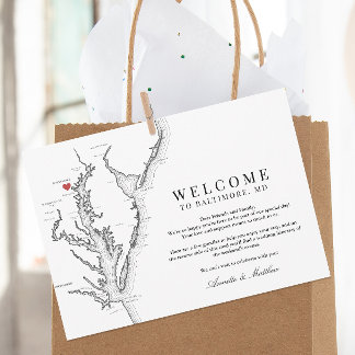 Cartão De Agradecimento Baltimore Maryland Wedding Welcome Itinerary