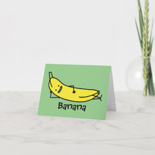 Cartão De Agradecimento Banana que está sorrindo, se deitando e relaxando