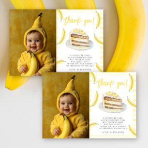 Cartão De Agradecimento Bananas de Aquarela Aniversário Obrigado