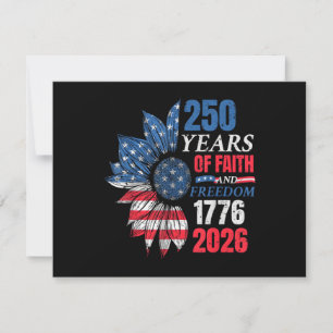 Cartão De Agradecimento Bandeira Americana 4 de Julho Vintage 250 Anos 177