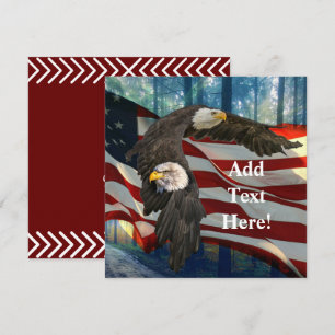 Cartão De Agradecimento Bandeira Americana Bald Eagle