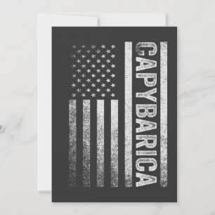 Cartão De Agradecimento Bandeira Americana Capybara Lover Funny Capybarica