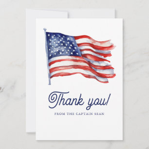 Cartão De Agradecimento Bandeira Americana Moderna 4 de Julho Aposentadori