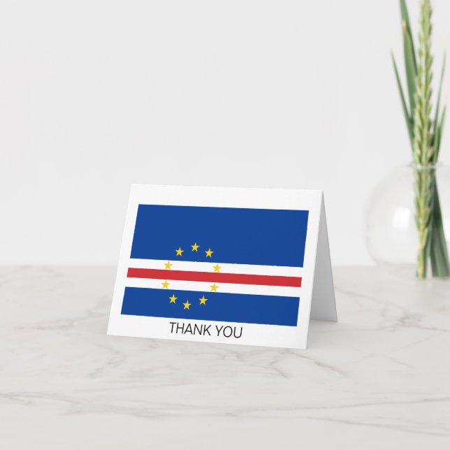 Cartão De Agradecimento Bandeira Cabo Verde (Frente)