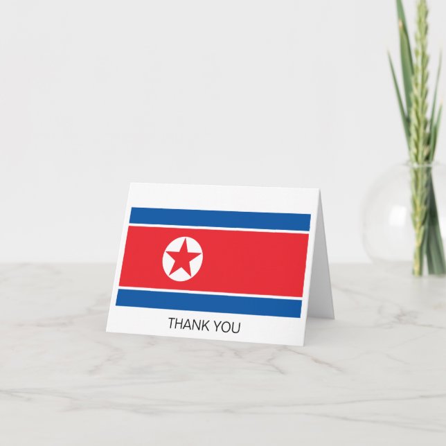 Cartão De Agradecimento Bandeira da Coreia do Norte (Frente)