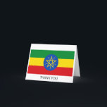 Cartão De Agradecimento Bandeira da Etiópia<br><div class="desc">Bandeira patriótica da Etiópia.</div>