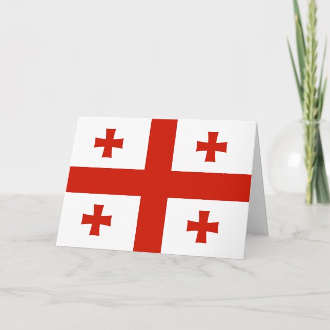 Cartão De Agradecimento Bandeira da Geórgia (Frente)