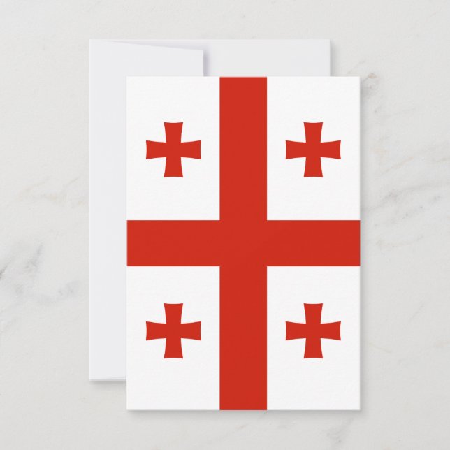 Cartão De Agradecimento Bandeira da Geórgia (Frente)