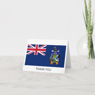 Cartão De Agradecimento Bandeira da Geórgia do Sul e Ilhas Sandwich do Sul