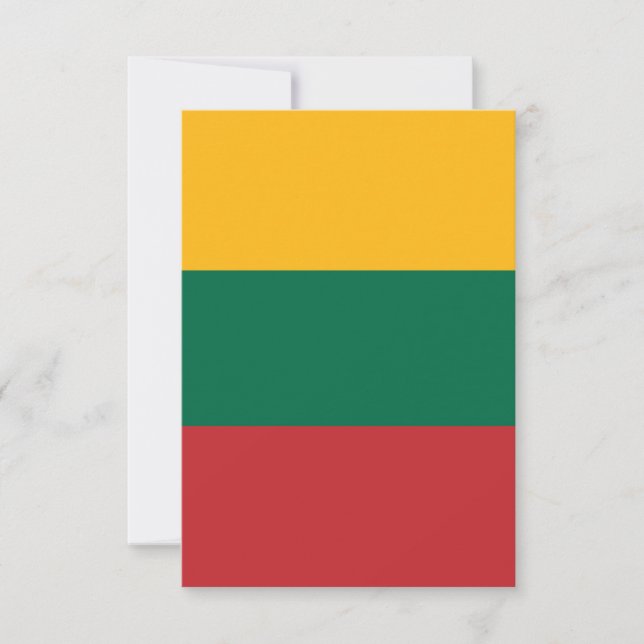Cartão De Agradecimento Bandeira da Lituânia (Frente)
