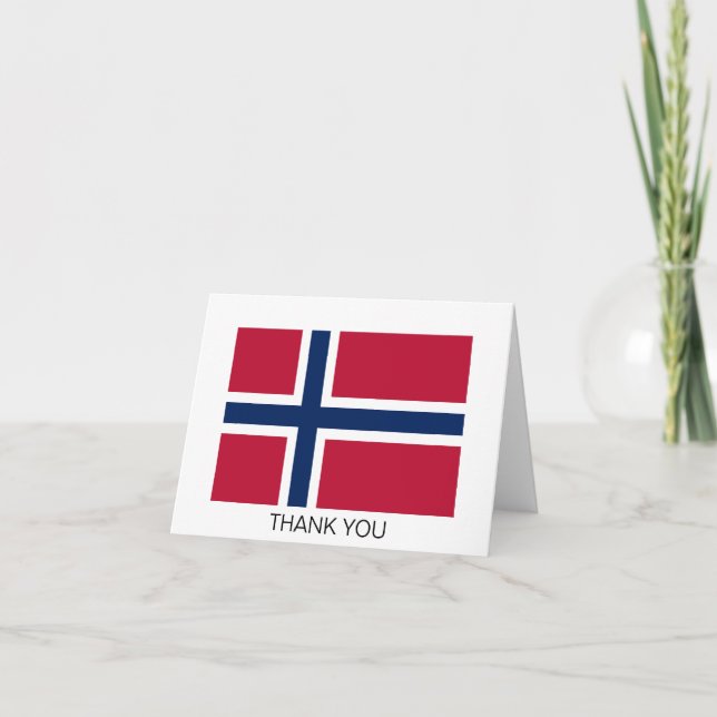 Cartão De Agradecimento Bandeira da Noruega (Frente)