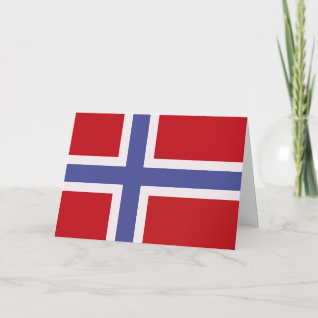 Cartão De Agradecimento Bandeira da Noruega (Frente)