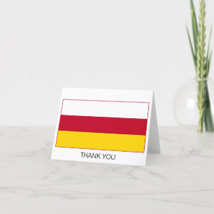 Cartão De Agradecimento Bandeira da Ossétia do Norte