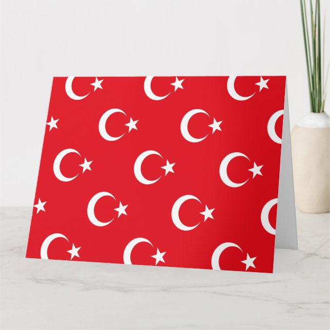 Cartão De Agradecimento Bandeira da Turquia (Frente)
