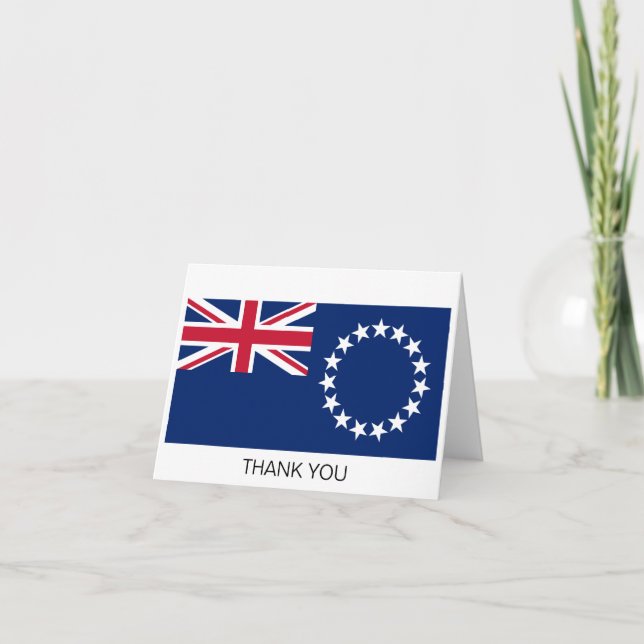 Cartão De Agradecimento Bandeira das Ilhas Cook (Frente)