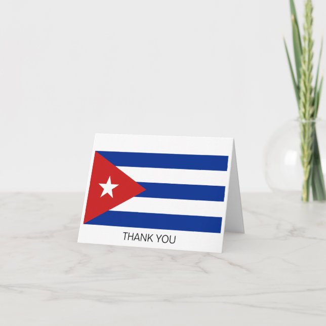 Cartão De Agradecimento Bandeira de Cuba (Frente)